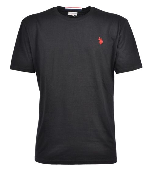 U.S. POLO ASSN. Herren Basic T-Shirt mit Marken-Stickerei Baumwoll-Shirt US40 154 035 002387 191 Schwarz