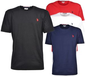 U.S. POLO ASSN. Herren Basic T-Shirt mit Marken-Stickerei Baumwoll-Shirt US40 154 035 002387 in Schwarz, Navy, Weiß oder Rot