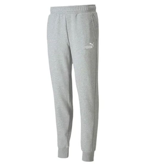 PUMA ESS Logo Herren Jogginghose stylische Sweat-Hose mit Logo Lounge-Wear 679629 04 Grau meliert