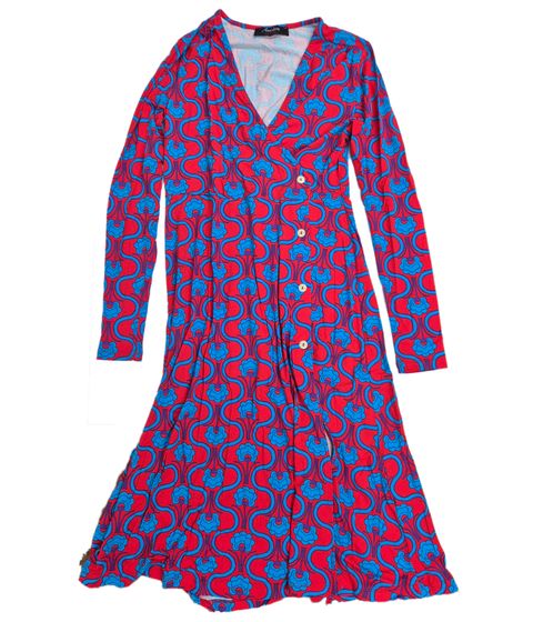 Aniston CASUAL women's midi dress wrap dress with floral pattern long sleeves 78981955 red/multicolored