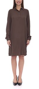 BOYSEN´S dress women's shirt dress in crinkle look slightly translucent 42883962 brown