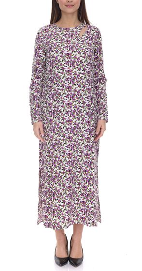 Aniston Damen Sommer-Kleid mit floralem Allover-Print Maxi-Kleid 28702063 Weiß/ Lila/Grün