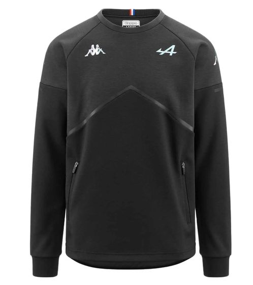 Kappa X ALPINE Fórmula 1 F1 Jersey de invierno para hombre, cuello redondo, sudadera con contenido de algodón, sudadera 381I8XW AF1 A04 gris oscuro