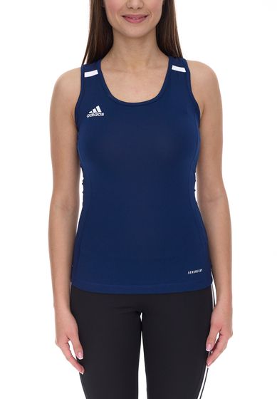 Canotta adidas T19 da donna con tecnologia Climacool maglia sportiva in vestibilità a compressione DY8869 blu