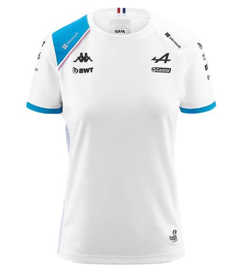 Kappa X ALPINE Formel 1 F1 Damen T-Shirt mit HYDRO WAY PROTECTION-Technologie Kurzarm-Shirt 351G58W AF1 A0A Weiß