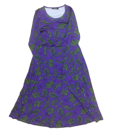 Aniston Damen Maschenkleid mit Floralemmuster Langarm 41876054 Lila/Grün