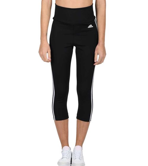 adidas Designed to Move High-Rise 3-Streifen Sport 3/4-Tight Damen Sport-Leggings mit AeroReady Fitness-Hose Capri-Leggings GL3985 Schwarz