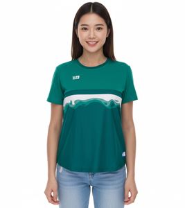Outfitter OCEAN FABRICS TAHI women's sustainable training shirt with mesh inserts fitness shirt short sleeve shirt OUT-W-1021-OTW-23 green Outfitter OCEAN FABRICS TAHI women's sustainable training shirt with mesh inserts fitness shirt short sleeve shirt OUT-W-1021-OTW-23 green