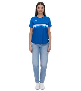 Outfitter OCEAN FABRICS TAHI Damen nachhaltiges Training-Shirt mit Mesh-Einsätzen Fitness-Shirt Kurzarm-Shirt OUT-W-1021-OTW-41 Blau