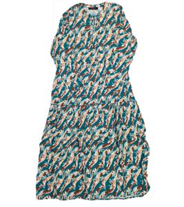 Aniston Casuals women's summer dress with floral all-over print maxi dress 84167267 blue/brown/beige/white