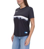 Outfitter OCEAN FABRICS TAHI Damen nachhaltiges Training-Shirt mit Mesh-Einsätzen Fitness-Shirt Kurzarm-Shirt OUT-W-1021-OTW-61 Schwarz