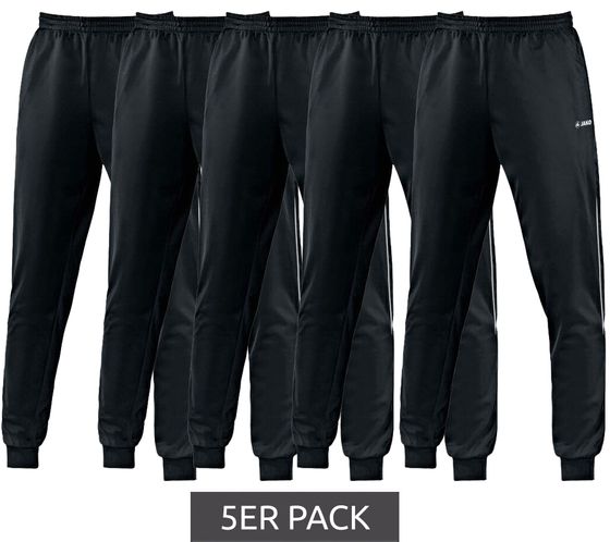 5er Sparpack JAKO Attak 2.0 Kinder-Jogging-Hose für Mädchen und Jungen mit Interlock-Gewebe Fitness-Hose 9272-08 Schwarz