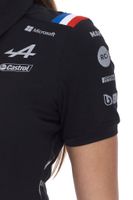 Kappa X ALPINE Formel 1 Team Ocon Gasly Damen Polo-Hemd mit HydroWayProtection Baumwoll Kurzarm-Shirt 35163WW AF1 005 Schwarz