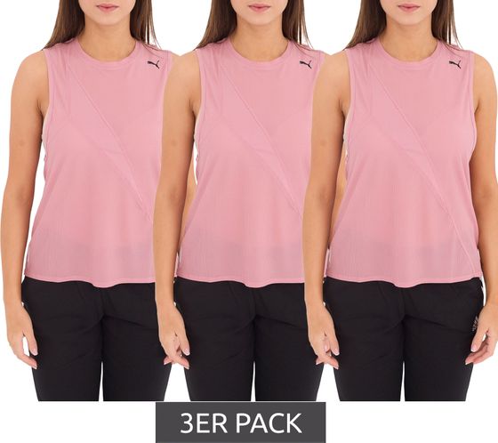 3er Sparpack PUMA Train Pearl Mesh Tank Damen Tank-Top Sport-Top mit dryCELL 519558 04 Rosa