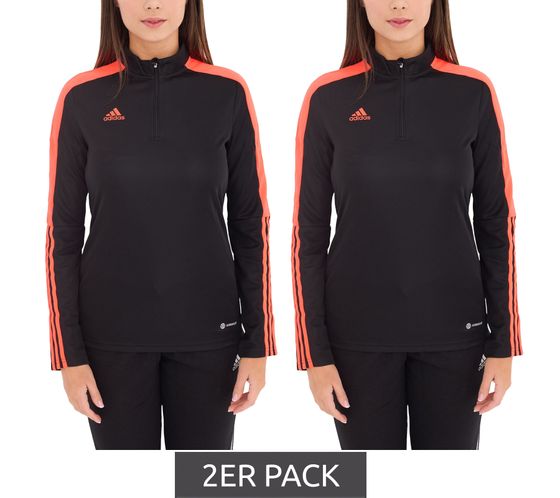 2er Sparpack adidas Tiro LS Damen Trainings-Sweatshirt mit AEROREADY Technologie Half-Zip Sweatshirt HU0319 Schwarz