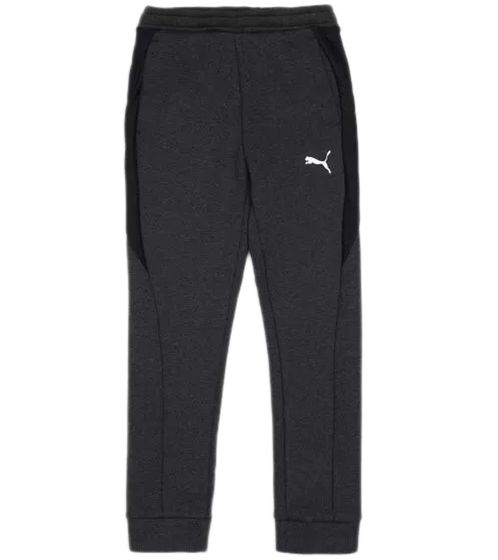 PUMA jogging pants for boys and girls cotton jogger sports pants fitness pants homewear 580732 04 dark gray/black