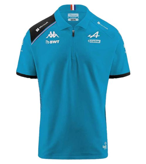 Kappa X ALPINE Formel 1 F1 Kinder Polo-Shirt mit HYDRO WAY PROTECTION-Technologie Baumwoll-Oberteil 361C2RW  AF1 A0C Blau