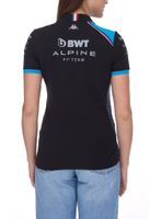 Polo da donna Kappa X ALPINE Formula 1 F1 in cotone con tecnologia HYDRO WAY PROTECTION a manica corta 361E33W AF1 A12 Nero