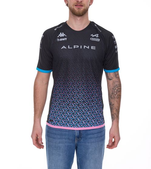 Kappa X ALPINE Formula 1 F1 Ocon T-shirt à manches courtes pour homme avec technologie HYDRO WAY PROTECTION 371C6FW AF1 A0B Noir/Rose