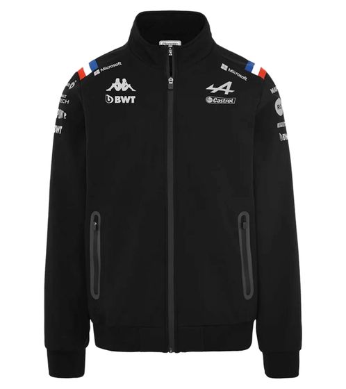 Kappa X ALPINE Formel 1 F1 Kinder Softshell-Jacke wasserdichte Übergangs-Jacke 321B7DW AF1 005 Schwarz