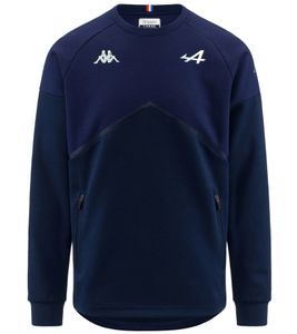 Kappa X ALPINE Formel 1 F1 Herren Winter-Pullover Rundhals-Pullover mit Baumwollanteil Sweatshirt 381I8XW AF1 A03 Navy