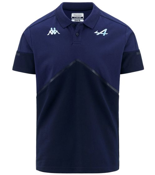 Kappa X ALPINE Formula 1 F1 Angai Polo pour homme en coton à manches courtes 341D2PW AF1 A03 Bleu/Blanc