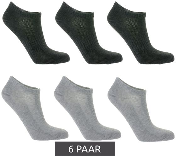 6 pares de calcetines deportivos TASTIQ, calcetines sencillos de algodón en caja de regalo, calcetines deportivos, gris claro/gris oscuro