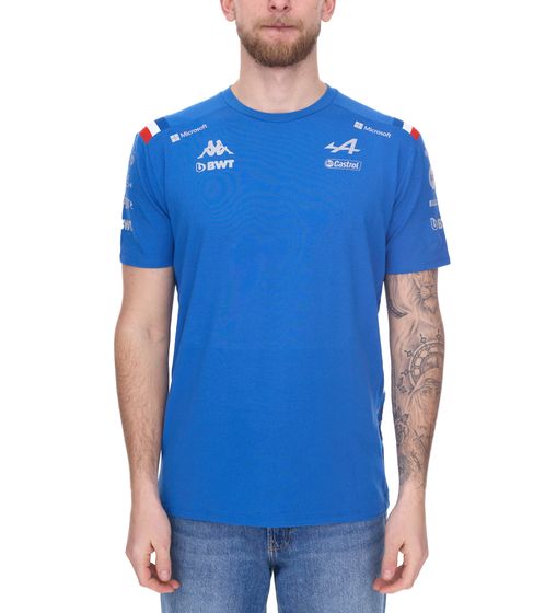 Kappa X ALPINE Formula 1 F1 Men's T-Shirt with HYDRO WAY PROTECTION Technology Short Sleeve Shirt 331915W AF1 063_H Blue