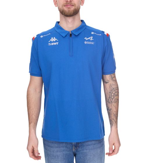 Kappa X ALPINE Fórmula 1 F1 polo de hombre top de algodón con tecnología HYDRO WAY PROTECTION camisa de manga corta 341889W AF1 063 azul