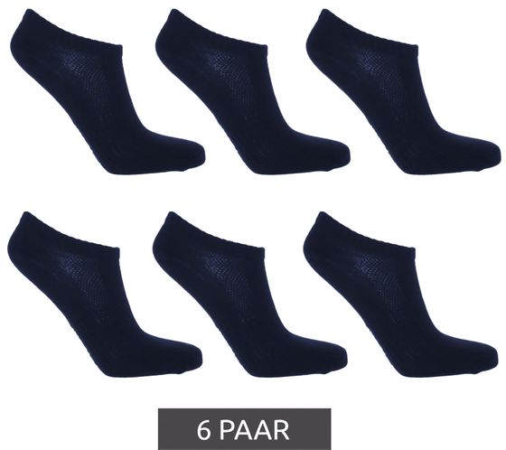 6 paires de chaussettes baskets TASTIQ, chaussettes simples en coton dans une boîte cadeau, chaussettes de sport, bleu foncé