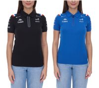Polo de mujer Kappa X ALPINE Formula 1 Team Ocon Gasly con camiseta de manga corta de algodón HydroWayProtection 35163WW AF1 en azul o negro