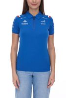 Polo de mujer Kappa X ALPINE Formula 1 Team Ocon Gasly con camiseta de manga corta de algodón HydroWayProtection 35163WW AF1 en azul o negro