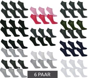 6 pairs of TASTIQ sneaker socks, plain cotton socks in a gift box, sports socks in grey, black, white, blue, green or pink