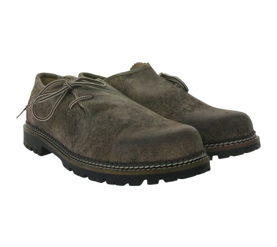 STONEROCK Wildbock Pista Zapatos tradicionales para hombre Zapatos de piel auténtica Zapatos Haferl Zapatos con cordones 1001 Marrón oscuro