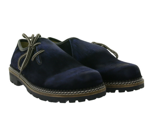 FM 35 de STONEROCK Zapatos tradicionales sencillos para hombres y mujeres del Himalaya Zapatos de cuero real Zapatos Haferl Zapatos con cordones 1001 azul oscuro