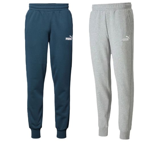 PUMA ESS Logo pantalon de jogging pour hommes pantalon de survêtement élégant avec logo 679629 bleu pétrole ou gris