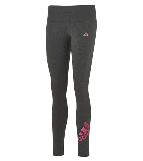 Leggings sportivi da donna adidas Tight Tig con accattivanti dettagli del marchio a contrasto pantaloni fitness HS5285 grigio/rosa