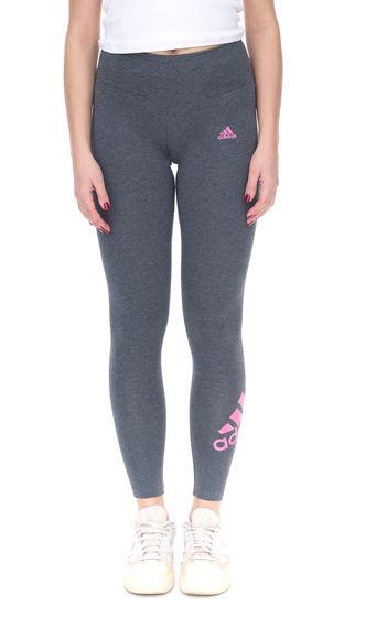 adidas Tight Tig women's sports leggings with striking contrasting brand details fitness pants HS5285 gray/pink