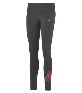 Mallas deportivas adidas Tight Tig de mujer con llamativos detalles en contraste de la marca pantalón fitness HS5285 gris/rosa