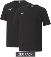 Pack de 2 PUMA TeamGoal 23 Camiseta deportiva informal para niños y niñas Camiseta de algodón con logo bordado 656709 03 Negro