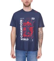 PUMA x Red Bull Racing F1 Max Verstappen Weltmeister Herren T-Shirt mit Grafikdruck auf Front- und Rückseite Sport-Shirt 763381 01 Navy