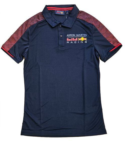 Oracle Red Bull Racing x Aston Martin Polo fino de manga corta para hombre 1701010 502 azul oscuro/rojo