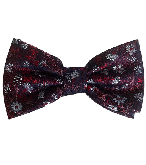 Papillon da uomo J.Jayz fiocco in seta con stampa floreale comprensivo di fazzoletto da taschino 30456834 rosso/blu