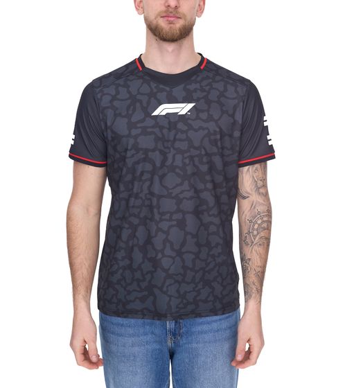 Formula 1 F1 men's round-neck shirt with subtle camouflage print sports jersey 701222547 001 black/red