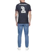 Camiseta deportiva de Fórmula 1 F1 para hombre con cuello redondo y discreto estampado de camuflaje 701222547 001 negro/rojo