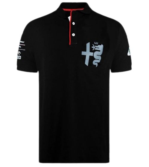 ALFA ROMEO Silvere Tribute Herren Polo-Shirt Kurzarm-Shirt ARR_PCPOA96 Schwarz