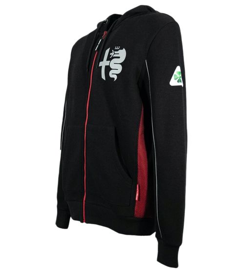 ALFA ROMEO Silvere Tribute men's hooded jacket, sweat jacket, everyday jacket ARR_RCSWHA98 black