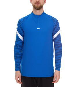 NIKE Strike 21 Dry Drill Longsleeve Herren Trainings-Pullover mit Half-Zip Sport-Troyer mit Dry-Fit Langarm-Shirt CW5858-463 Blau
