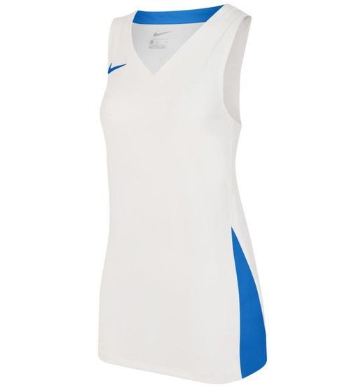 NIKE Team Basketball Damen Tank-Top mit DryFit Sport-Shirt Trainings-Shirt NT0211-102 Weiß/Blau