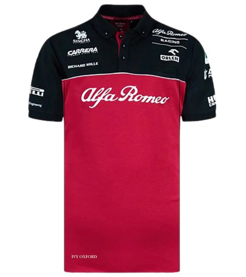 ALFA ROMEO Herren Polo-Shirt Freizeit-Shirt Kurzarm-Shirt ARR_RTCPO20 Rot/Schwarz